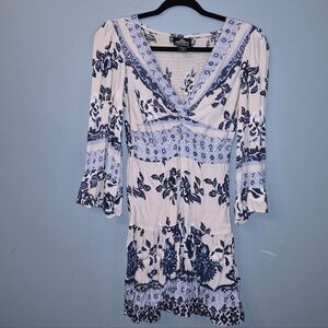 Angie Floral V-Neck Twist Front Dress